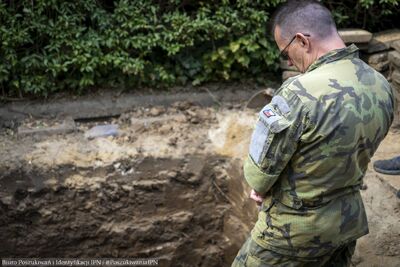 Wspólne prace poszukiwawczo-ekshumacyjne IPN i Ministerstwa Obrony Republiki Czeskiej w Głubczycach – 18-21 sierpnia 2025. Fot. Krzysztof Mikołajczyk (BPiI IPN)